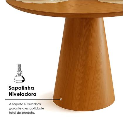 Imagem de Mesa de Jantar Redonda Laminado em Madeira 90cm Cairo