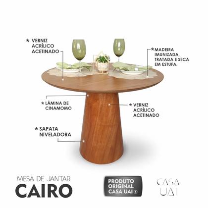 Imagem de Mesa de Jantar Redonda Laminado em Madeira 90cm Cairo