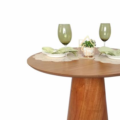 Imagem de Mesa de Jantar Redonda Laminado em Madeira 90cm Cairo