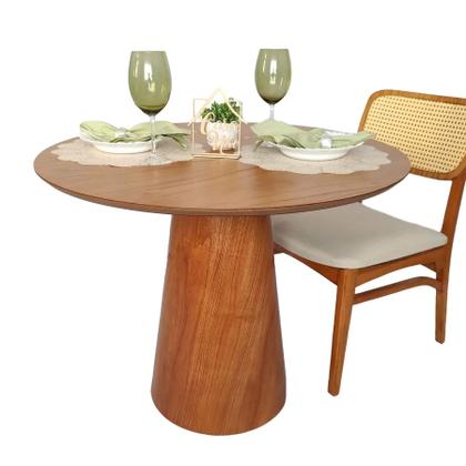 Imagem de Mesa de Jantar Redonda Laminado em Madeira 90cm Cairo