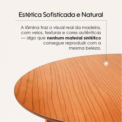 Imagem de Mesa de Jantar Redonda Laminado em Madeira 90cm Cairo