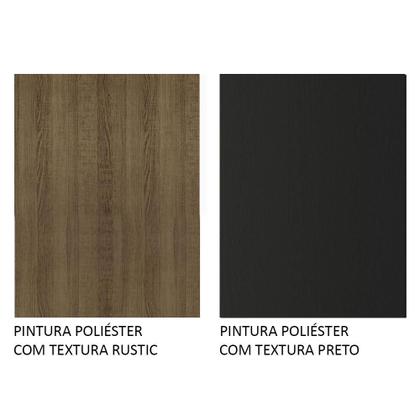 Imagem de Mesa de Jantar Redonda Madesa 5324 com Tampo de Vidro - Preto/Rustic