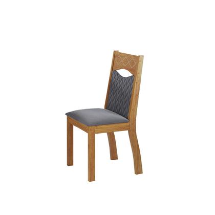 Imagem de Mesa de Jantar Redonda Montague C/4 Cad Pietra Mel/Cinza Brilho/V.grafite