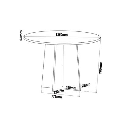 Imagem de Mesa de Jantar Redonda Vitara com 6 Cadeiras Madeira Maciça Vegas