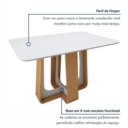 Imagem de Mesa de Jantar Retangular 120cm com Tampo em Mdf Sintonia