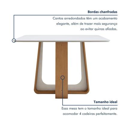 Imagem de Mesa de Jantar Retangular 120cm com Tampo em Mdf Sintonia