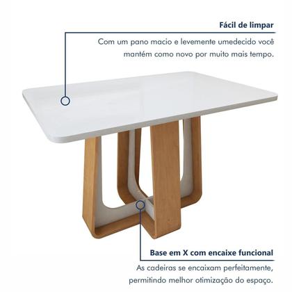 Imagem de Mesa de Jantar Retangular 120cm Maxi Tampo com Vidro Sintonia