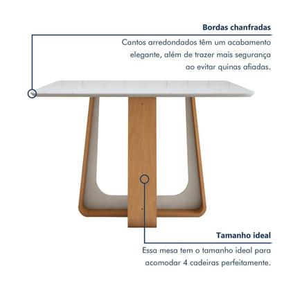 Imagem de Mesa de Jantar Retangular 120cm Tampo com Vidro Sintonia