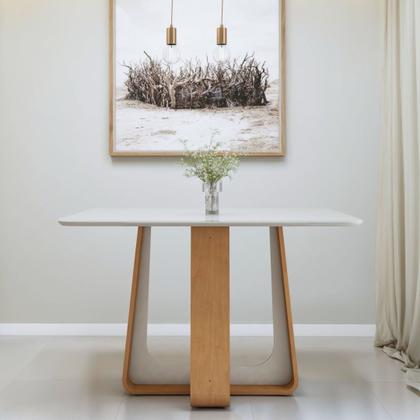 Imagem de Mesa de Jantar Retangular 120cm Tampo com Vidro Sintonia