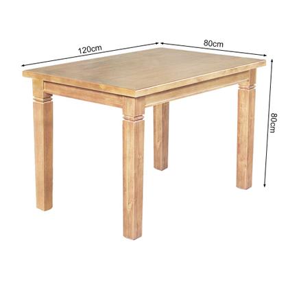 Imagem de Mesa de Jantar Retangular 120x80cm Rústica Aurora Madeira Maciça - Natural