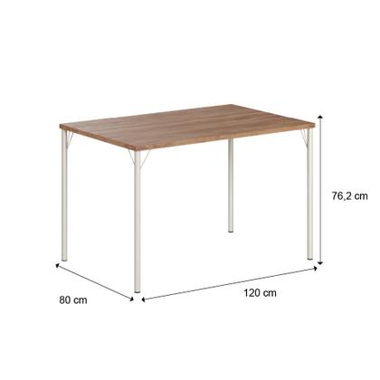 Imagem de Mesa de Jantar Retangular 1,2m 1586 Carraro Freijó/Prata