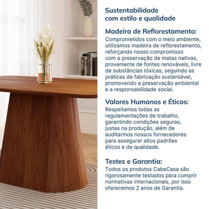 Imagem de Mesa de Jantar Retangular 140cm Baobá CabeCasa MadeiraOriginals