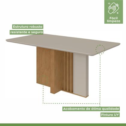 Imagem de Mesa de Jantar Retangular 160x80cm 6 Lugares Tampo MDF Astrid
