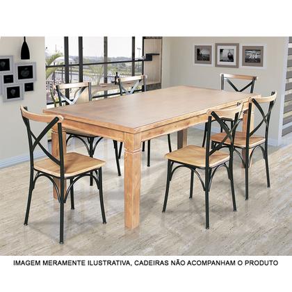 Imagem de Mesa de Jantar Retangular 160x80cm Rústica Aurora Madeira Maciça - Natural