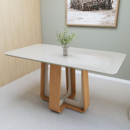 Imagem de Mesa de Jantar Retangular 170cm Tampo com Vidro Sintonia