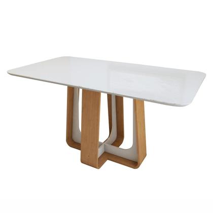 Imagem de Mesa de Jantar Retangular 170cm Tampo com Vidro Sintonia