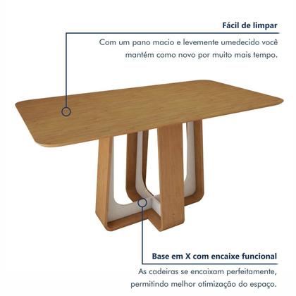 Imagem de Mesa de Jantar Retangular 170cm Tampo Mdf Sintonia