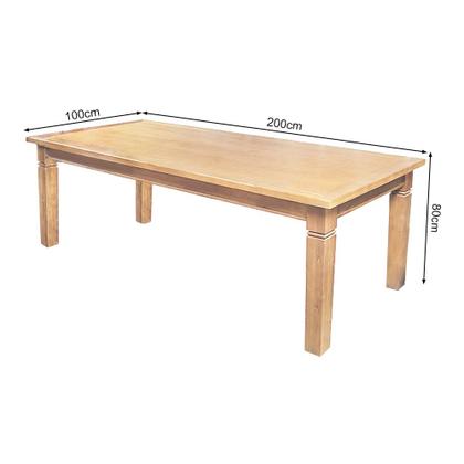 Imagem de Mesa de Jantar Retangular 200x100cm Rústica Aurora Madeira Maciça - Natural