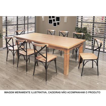 Imagem de Mesa de Jantar Retangular 200x100cm Rústica Aurora Madeira Maciça - Natural