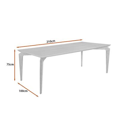 Imagem de Mesa de Jantar Retangular 210x100cm Gosty Madeira Liptus Castanho Claro - Sallar Home
