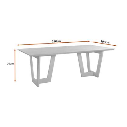 Imagem de Mesa de Jantar Retangular 210x100cm Ynus Madeira Liptus Castanho Claro - Sallar Home