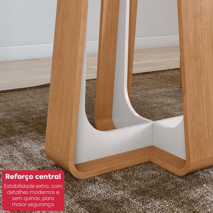 Imagem de Mesa de Jantar Retangular 4 Lugares 120 Tampo MDF/Vidro Easy Pop Amendoa/off White