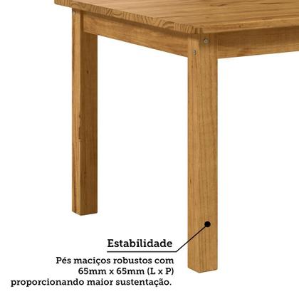 Imagem de Mesa de Jantar Retangular 4 Lugares 120cm 100% Madeira Maciça Napoli Espresso Móveis