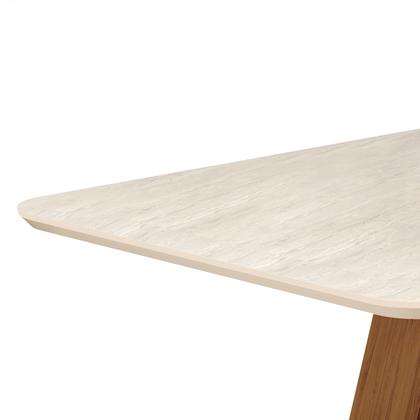 Imagem de Mesa de Jantar Retangular 4 Lugares 120x90cm Tampo Quartzo com Base Cedro Design Moderno para Sala de Jantar ou Cozinha