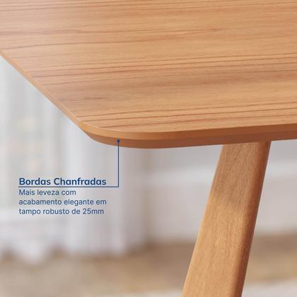 Imagem de Mesa de Jantar Retangular 4 Lugares 140x90cm Paineira CabeCasa MadeiraOriginals