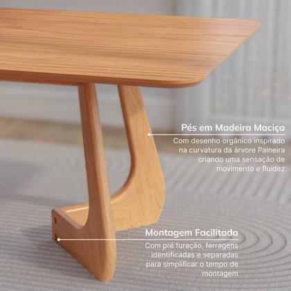 Imagem de Mesa de Jantar Retangular 4 Lugares 140x90cm Paineira CabeCasa MadeiraOriginals