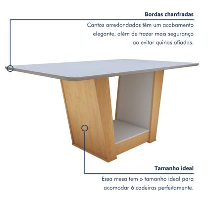 Imagem de Mesa de Jantar Retangular 6 Lugares 170cm Tampo MFD Apogeu
