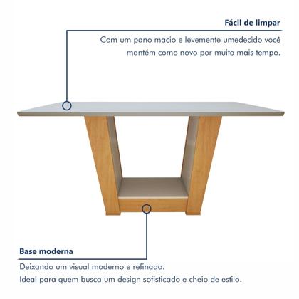 Imagem de Mesa de Jantar Retangular 6 Lugares 170cm Tampo MFD Apogeu