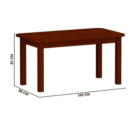 Imagem de Mesa De Jantar Retangular 6 Lugares Estofados Madeira Maciça Safira Castanho Shop JM