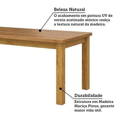 Imagem de Mesa de Jantar Retangular 8 Lugares 220cm 100% Madeira Maciça Argos Espresso Móveis
