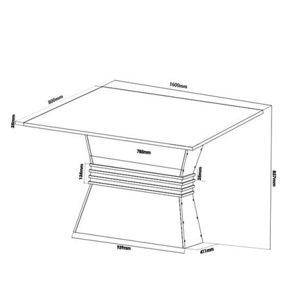 Imagem de Mesa de Jantar Retangular Arizona Com 6 Cadeiras Fran Mel/Off White/Terracota Casa Giulia