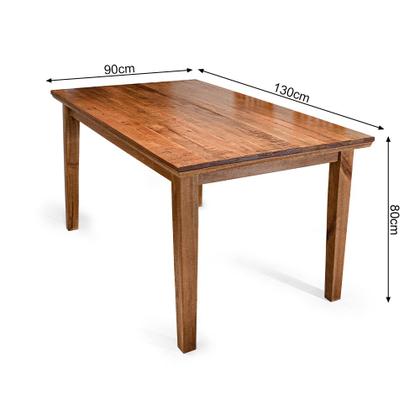 Imagem de Mesa de Jantar Retangular Bh Antiga Rústica em Madeira Maciça 1,30m - Natural