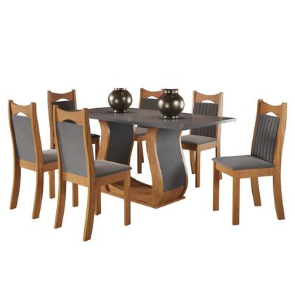 Mesa de Jantar Retangular Buenos Aires com 6 Cadeiras Dalas - Viero Imagem de Mesa de Jantar Retangular Buenos Aires com 6 Cadeiras Dalas
