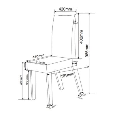 Imagem de Mesa de Jantar Retangular Camille Com 6 Cadeiras Venus Mel/Blonde/Bege Casa Giulia