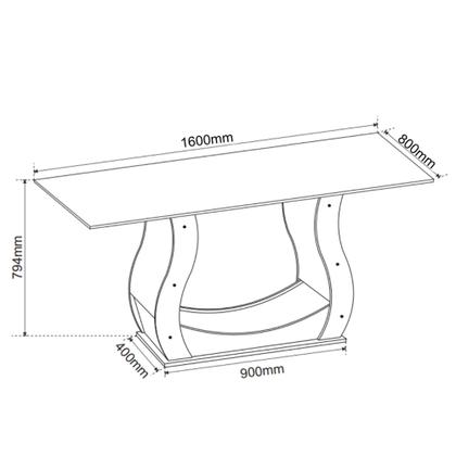 Imagem de Mesa de Jantar Retangular Camille Com 6 Cadeiras Venus Mel/Blonde/Bege Casa Giulia