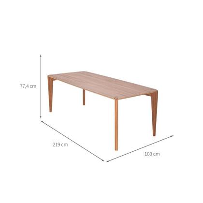 Imagem de Mesa de Jantar Retangular com Tampo de MDF Canela Harmony Natural 219 cm
