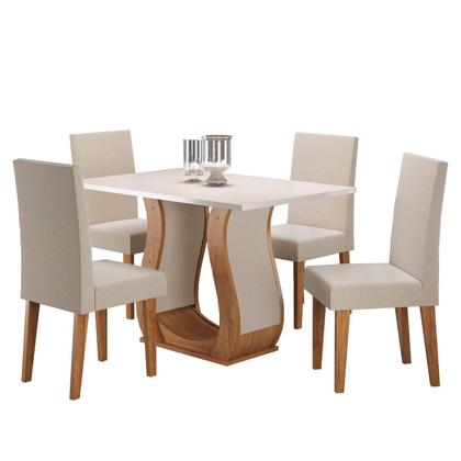 Imagem de Mesa de Jantar Retangular Criare 120x80cm com 4 Cadeiras Venus