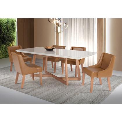 Imagem de Mesa de Jantar Retangular de Madeira Lírio