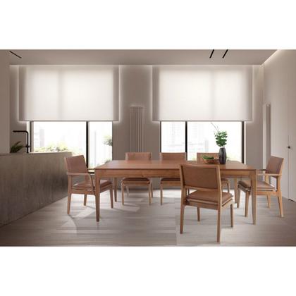 Imagem de Mesa de Jantar Retangular de Madeira Turquesa