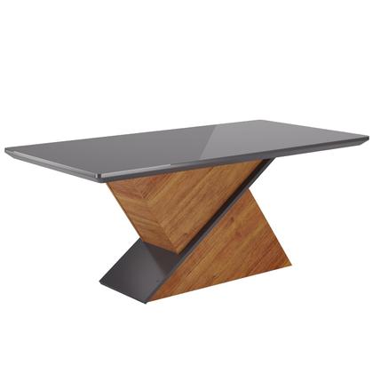 Imagem de Mesa de Jantar Retangular Diane C/6 Cad Flora em Madeira Maciça Mel/Grafite/V.grafite