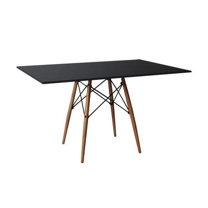 Imagem de Mesa de Jantar Retangular Eames Eiffel Preta 120x75cm Base Madeira