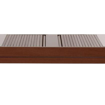 Imagem de Mesa de Jantar Retangular Extensível com Tampo de Vidro Gênova Mel e Off White