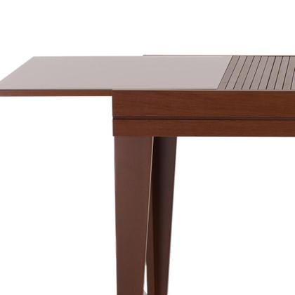 Imagem de Mesa de Jantar Retangular Extensível com Tampo de Vidro Genova Off White e Imbuia