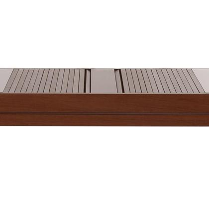 Imagem de Mesa de Jantar Retangular Extensível com Tampo de Vidro Genova Off White e Imbuia