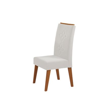 Imagem de Mesa de Jantar Retangular Holden com 4 Cad Flora em Madeira Maciça Mel Blonde V.marfim