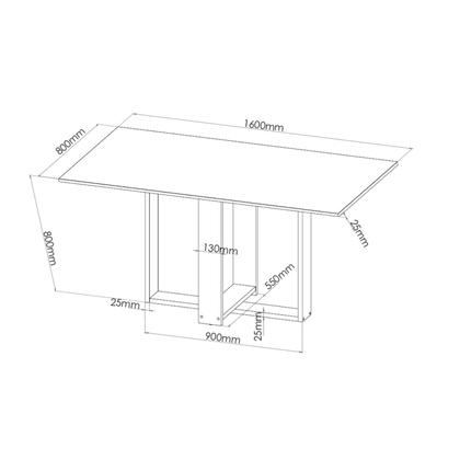 Imagem de Mesa de Jantar Retangular Laguna com 6 Cadeiras Dalas